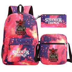 Strangers Things The Demogorgon SchoolBag Backpack Shoulder Bag Book Pencil Bags 3pcs Set