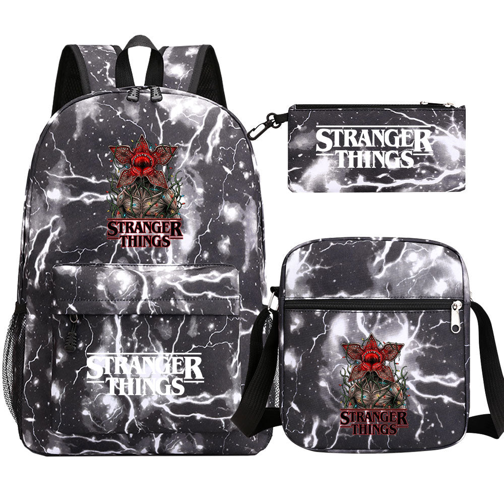 Strangers Things The Demogorgon SchoolBag Backpack Shoulder Bag Book Pencil Bags 3pcs Set