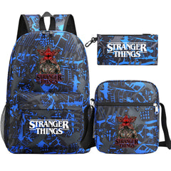 Strangers Things The Demogorgon SchoolBag Backpack Shoulder Bag Book Pencil Bags 3pcs Set