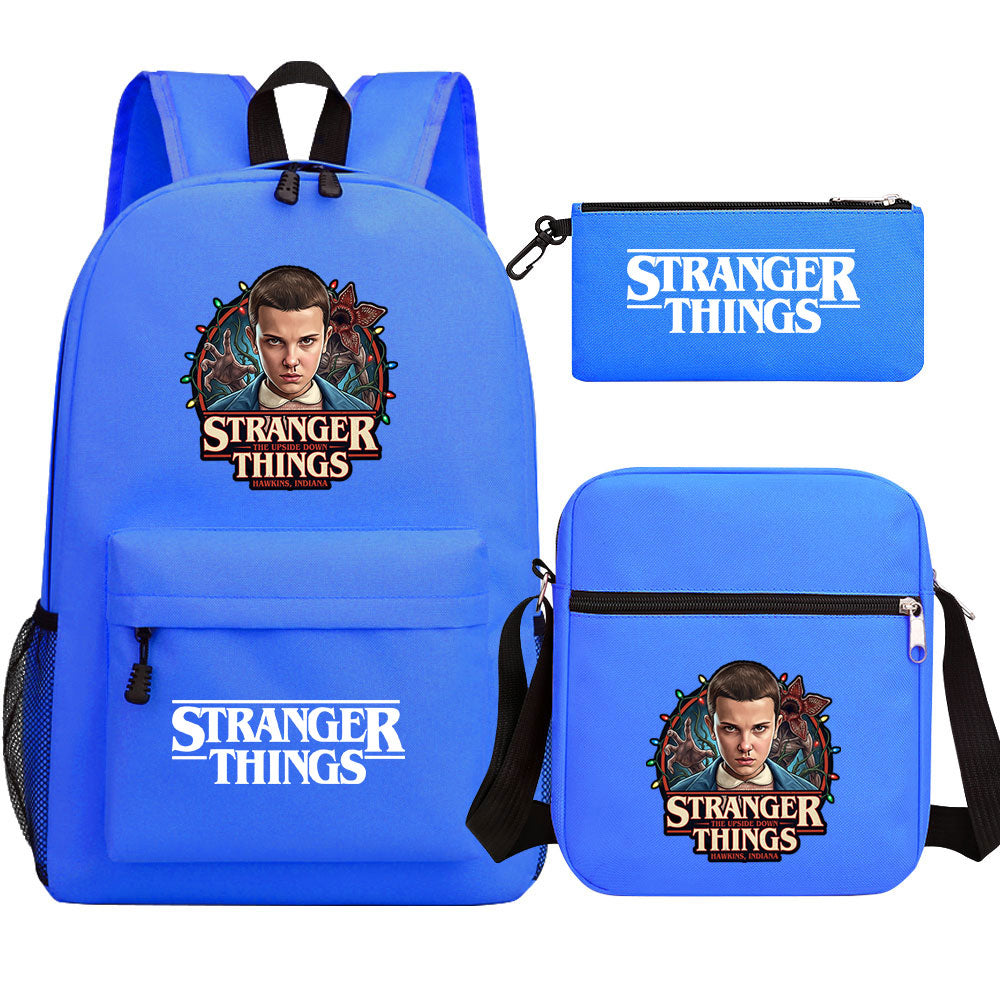 Strangers Things El SchoolBag Backpack Shoulder Bag Book Pencil Bags 3pcs Set