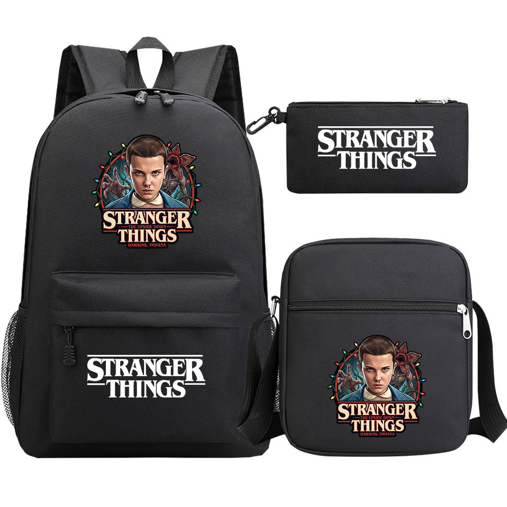 Strangers Things El SchoolBag Backpack Shoulder Bag Book Pencil Bags 3pcs Set