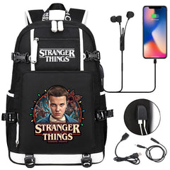 Strangers Things El USB Charging Backpack School NoteBook Laptop Travel Bags