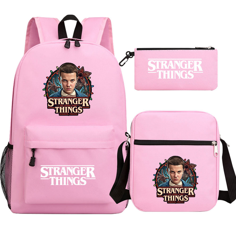 Strangers Things El SchoolBag Backpack Shoulder Bag Book Pencil Bags 3pcs Set