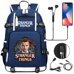 Strangers Things El USB Charging Backpack School NoteBook Laptop Travel Bags