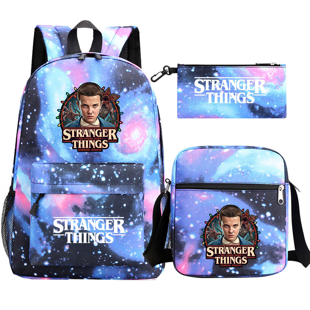 Strangers Things El SchoolBag Backpack Shoulder Bag Book Pencil Bags 3pcs Set