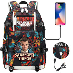Strangers Things El USB Charging Backpack School NoteBook Laptop Travel Bags