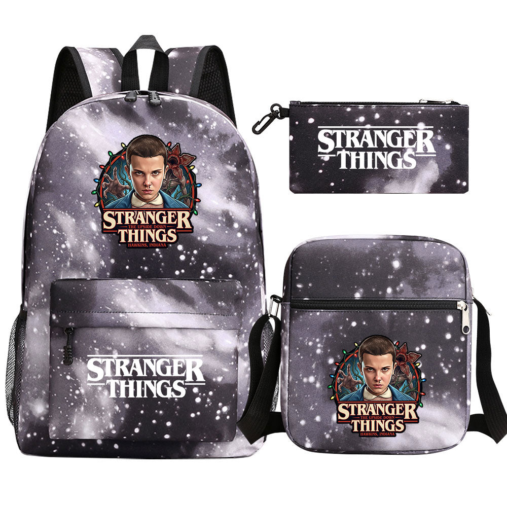 Strangers Things El SchoolBag Backpack Shoulder Bag Book Pencil Bags 3pcs Set