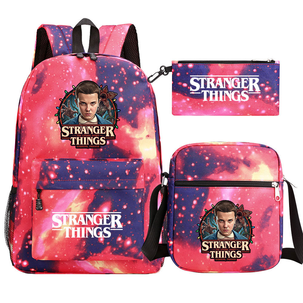 Strangers Things El SchoolBag Backpack Shoulder Bag Book Pencil Bags 3pcs Set