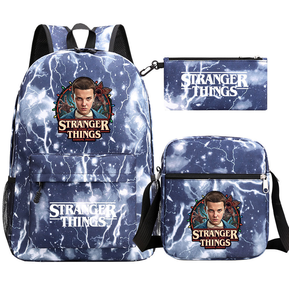 Strangers Things El SchoolBag Backpack Shoulder Bag Book Pencil Bags 3pcs Set