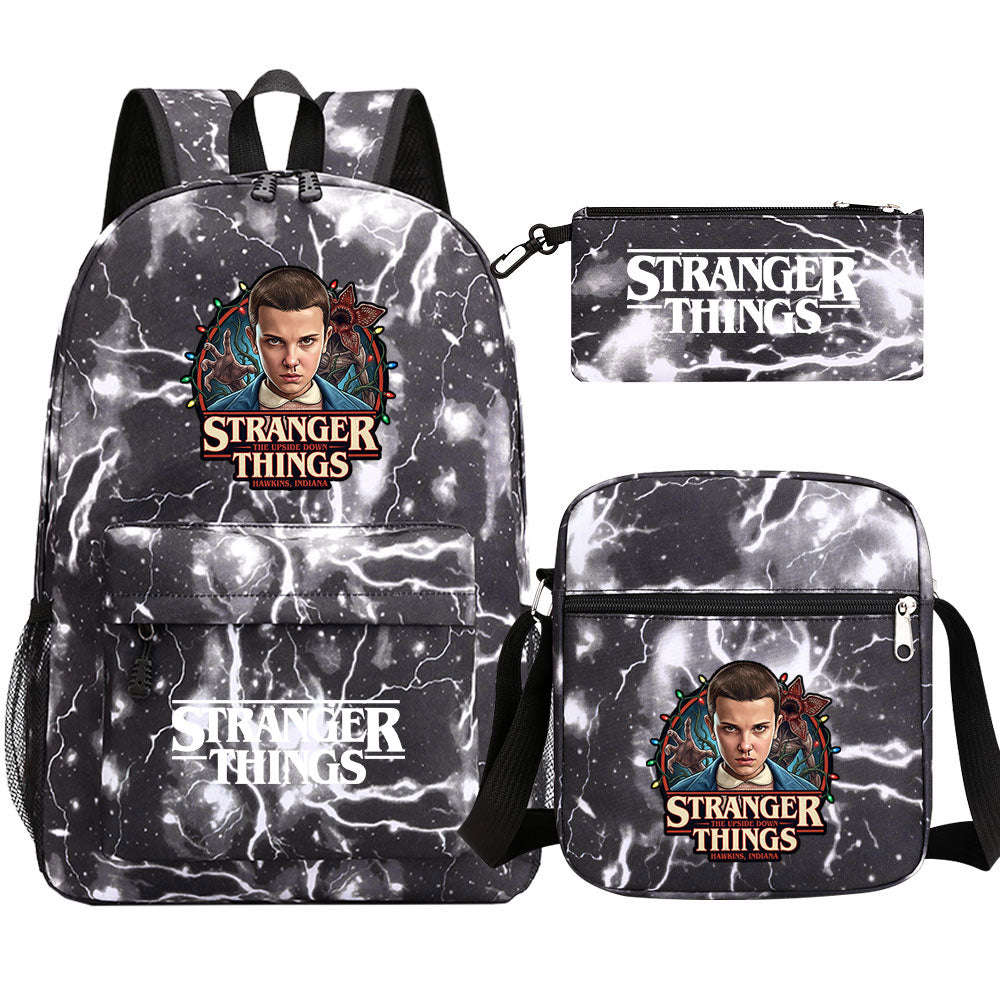 Strangers Things El SchoolBag Backpack Shoulder Bag Book Pencil Bags 3pcs Set