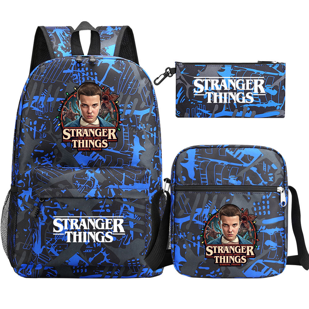 Strangers Things El SchoolBag Backpack Shoulder Bag Book Pencil Bags 3pcs Set