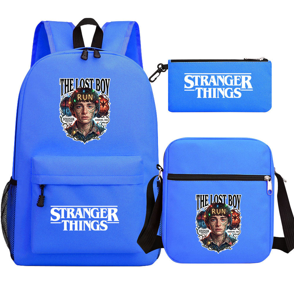 Strangers Things Will Byers SchoolBag Backpack Shoulder Bag Book Pencil Bags 3pcs Set