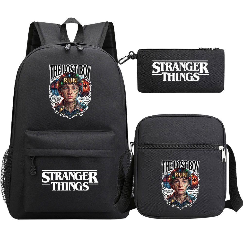 Strangers Things Will Byers SchoolBag Backpack Shoulder Bag Book Pencil Bags 3pcs Set