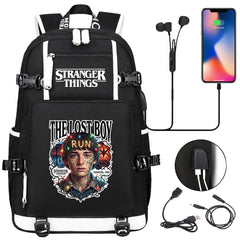 Strangers Things Will Byers USB Charging Backpack School NoteBook Laptop Travel Bags