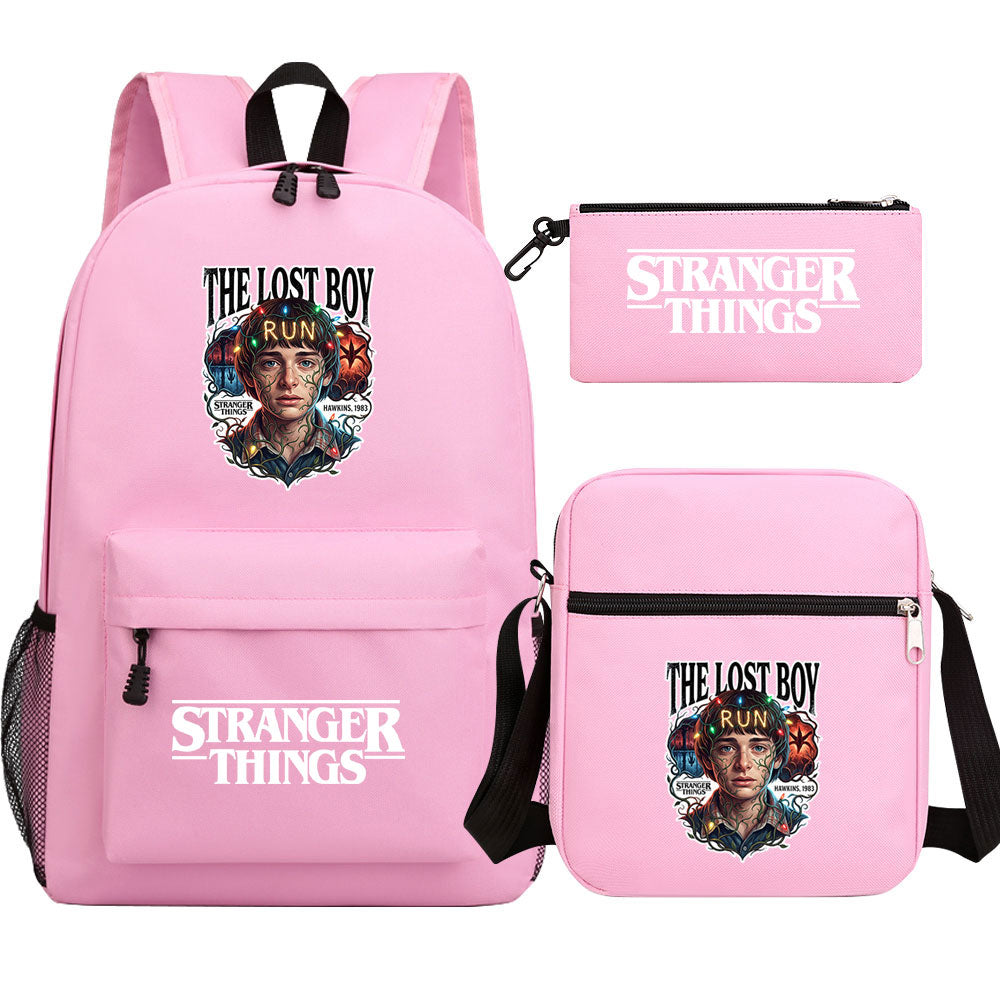 Strangers Things Will Byers SchoolBag Backpack Shoulder Bag Book Pencil Bags 3pcs Set