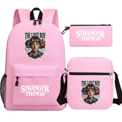 Strangers Things Will Byers SchoolBag Backpack Shoulder Bag Book Pencil Bags 3pcs Set