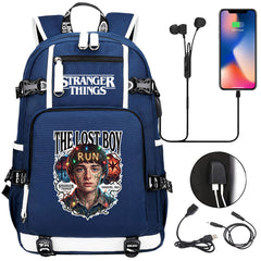 Strangers Things Will Byers USB Charging Backpack School NoteBook Laptop Travel Bags