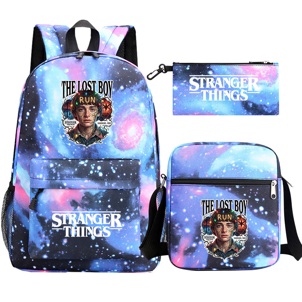 Strangers Things Will Byers SchoolBag Backpack Shoulder Bag Book Pencil Bags 3pcs Set