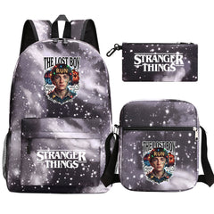 Strangers Things Will Byers SchoolBag Backpack Shoulder Bag Book Pencil Bags 3pcs Set