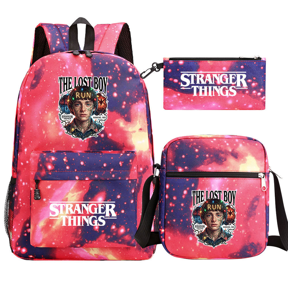 Strangers Things Will Byers SchoolBag Backpack Shoulder Bag Book Pencil Bags 3pcs Set