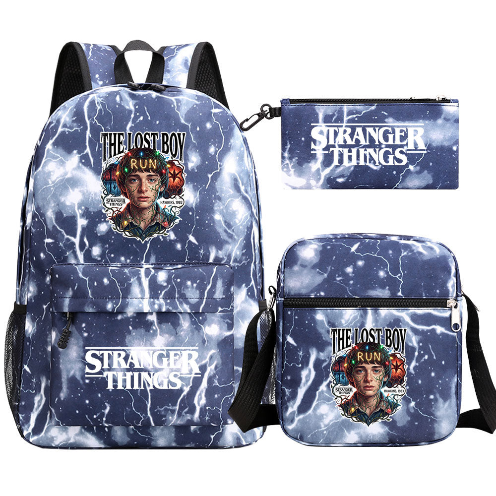 Strangers Things Will Byers SchoolBag Backpack Shoulder Bag Book Pencil Bags 3pcs Set