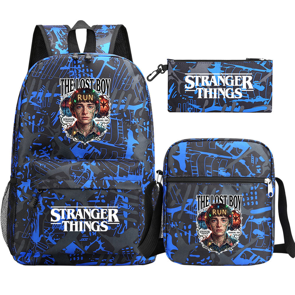 Strangers Things Will Byers SchoolBag Backpack Shoulder Bag Book Pencil Bags 3pcs Set
