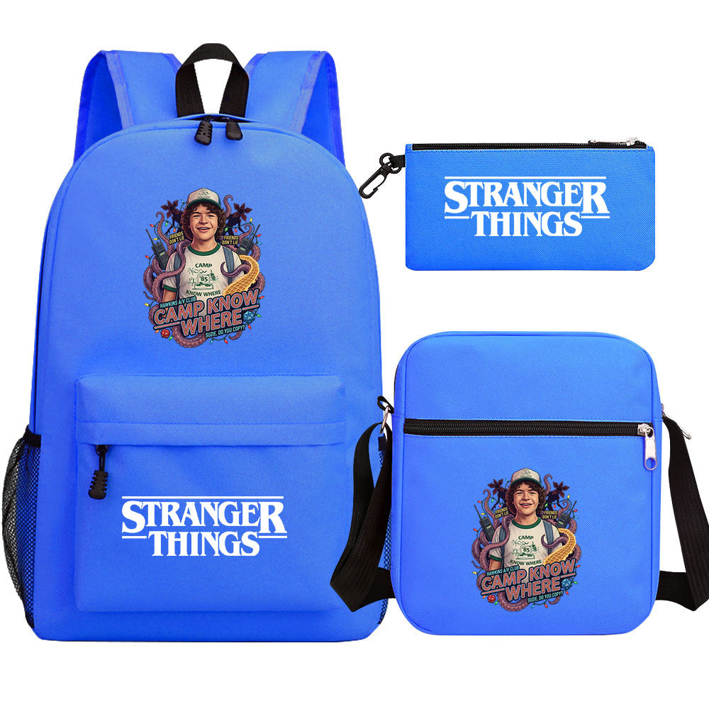 Strangers Things Dustin Henderson SchoolBag Backpack Shoulder Bag Book Pencil Bags 3pcs Set