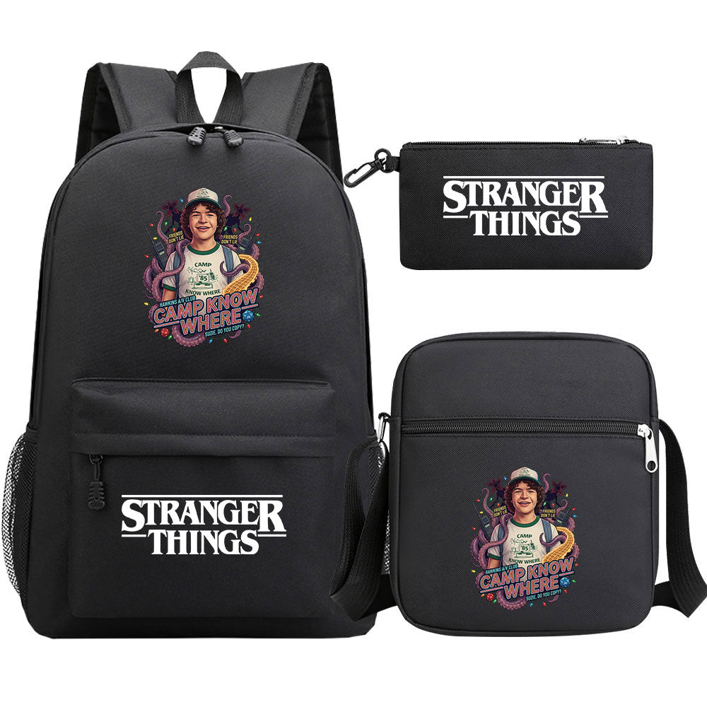 Strangers Things Dustin Henderson SchoolBag Backpack Shoulder Bag Book Pencil Bags 3pcs Set