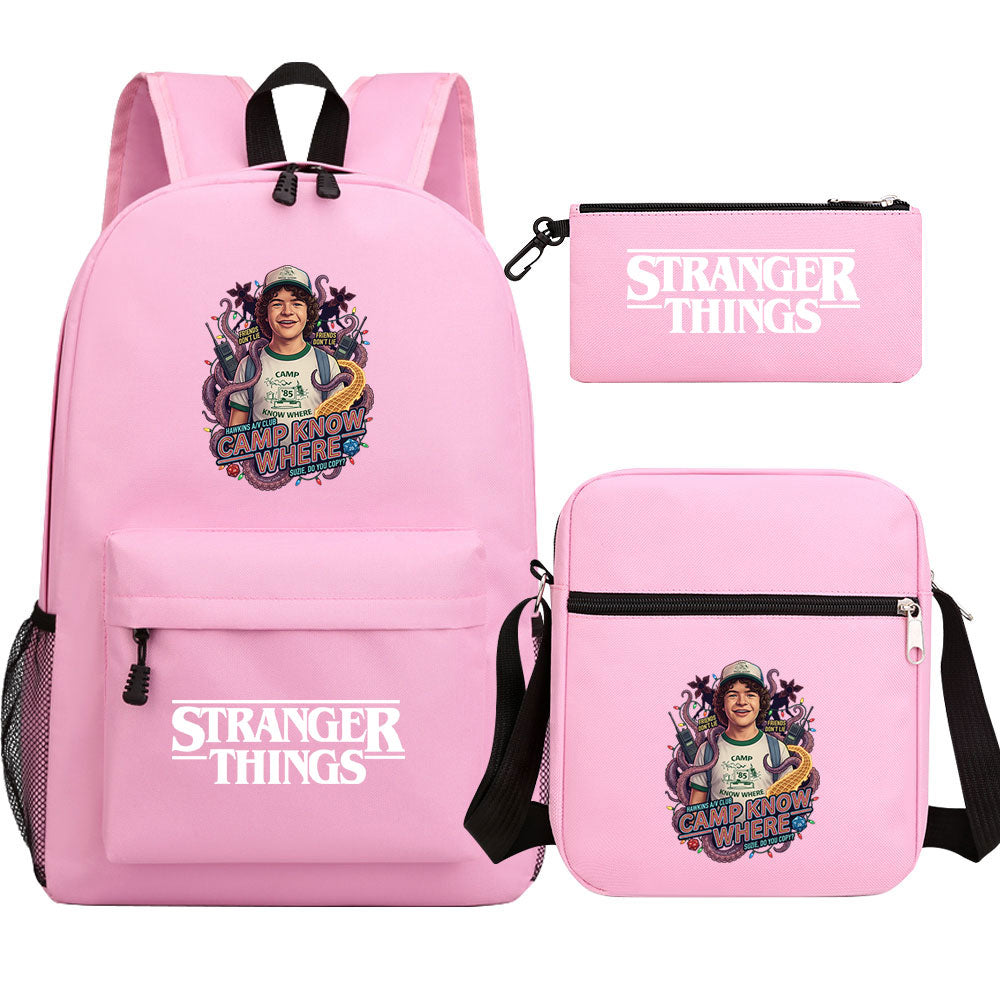 Strangers Things Dustin Henderson SchoolBag Backpack Shoulder Bag Book Pencil Bags 3pcs Set