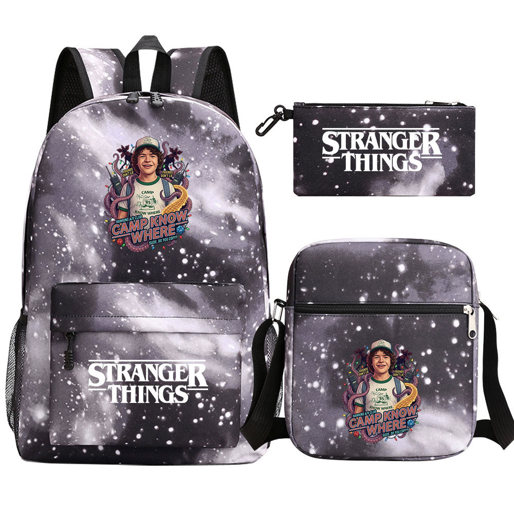 Strangers Things Dustin Henderson SchoolBag Backpack Shoulder Bag Book Pencil Bags 3pcs Set