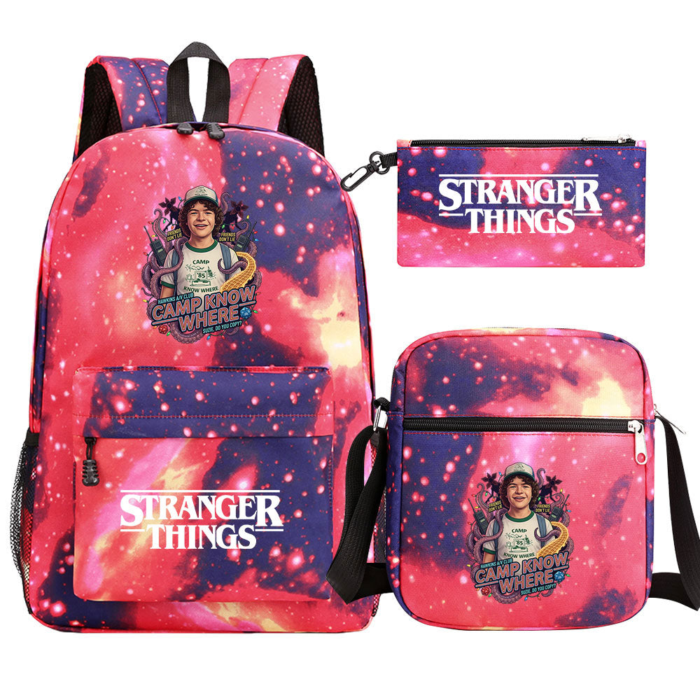 Strangers Things Dustin Henderson SchoolBag Backpack Shoulder Bag Book Pencil Bags 3pcs Set