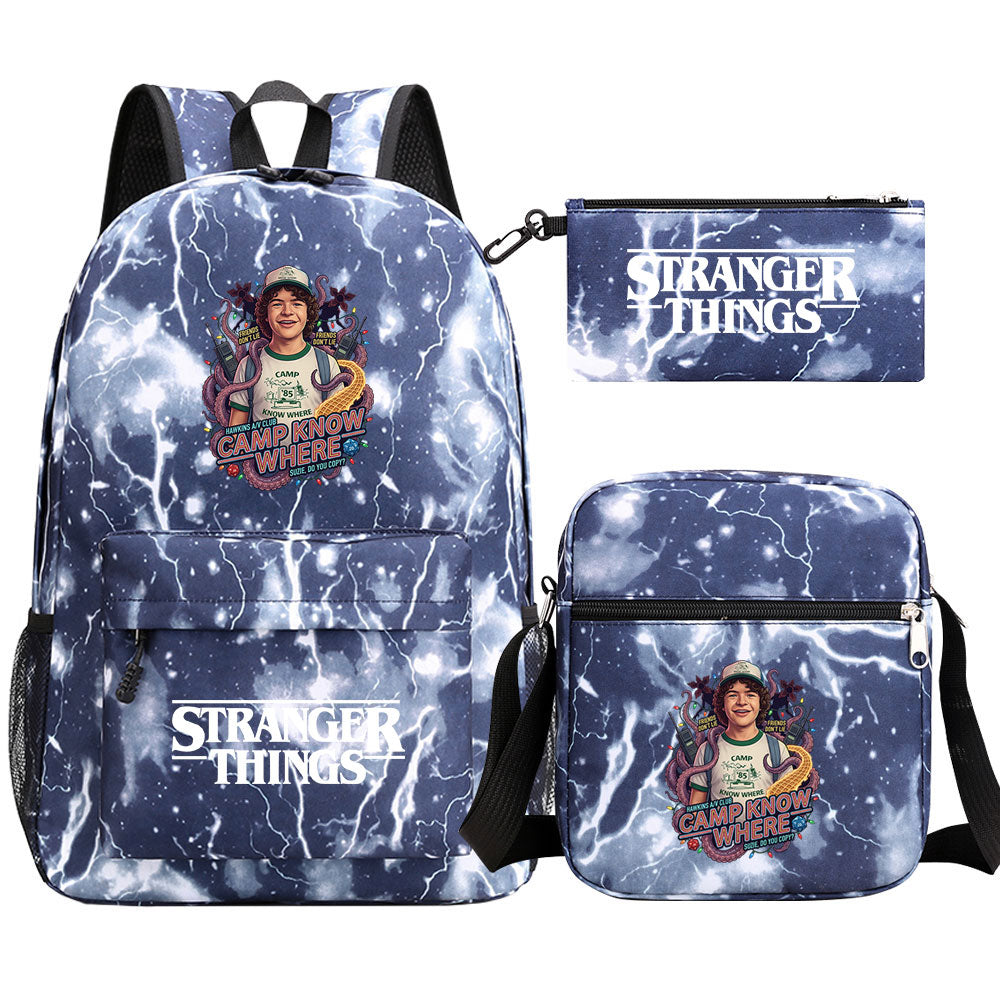 Strangers Things Dustin Henderson SchoolBag Backpack Shoulder Bag Book Pencil Bags 3pcs Set