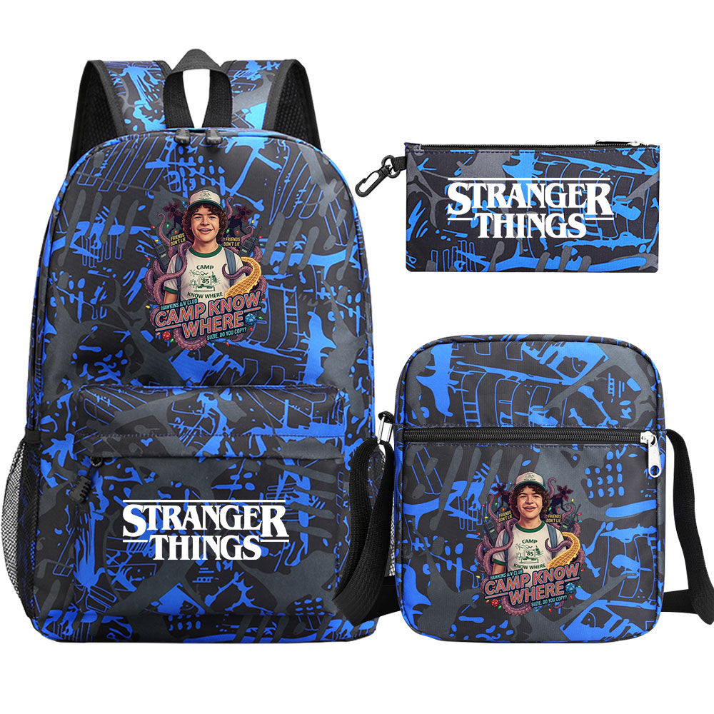 Strangers Things Dustin Henderson SchoolBag Backpack Shoulder Bag Book Pencil Bags 3pcs Set