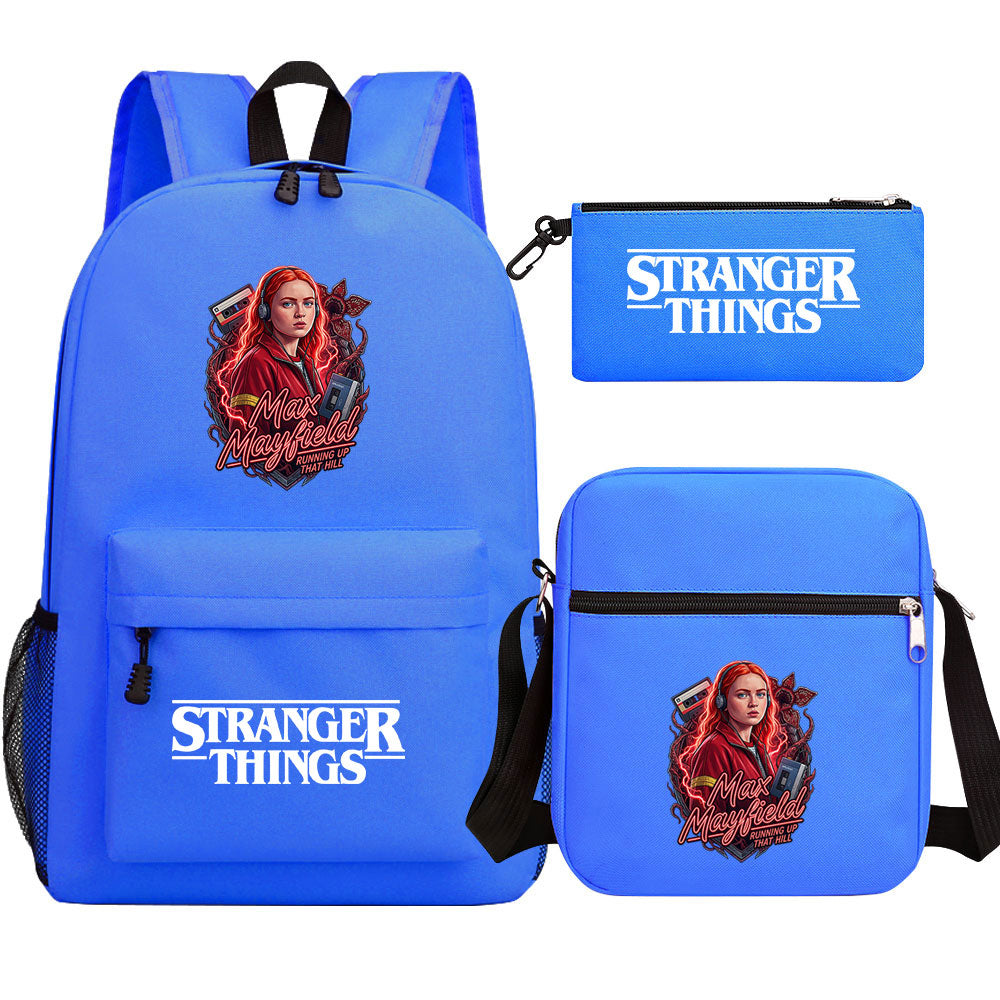 Strangers Things Max Mayfield SchoolBag Backpack Shoulder Bag Book Pencil Bags 3pcs Set