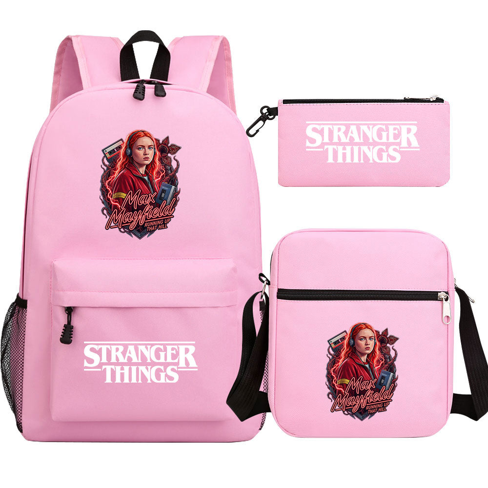 Strangers Things Max Mayfield SchoolBag Backpack Shoulder Bag Book Pencil Bags 3pcs Set