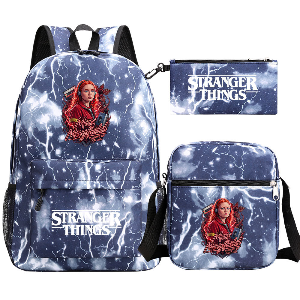 Strangers Things Max Mayfield SchoolBag Backpack Shoulder Bag Book Pencil Bags 3pcs Set