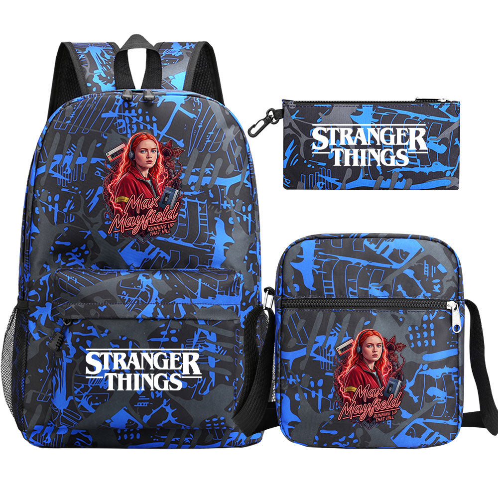 Strangers Things Max Mayfield SchoolBag Backpack Shoulder Bag Book Pencil Bags 3pcs Set