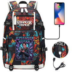 Strangers Things Jonathan Byers USB Charging Backpack School NoteBook Laptop Travel Bags