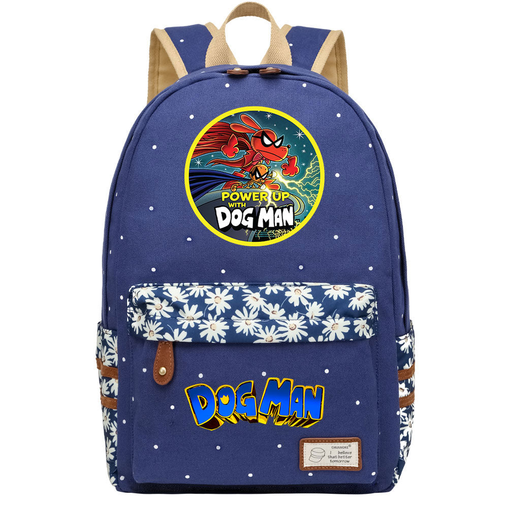 Dog Man Fashion Canvas Travel Backpack School Bag