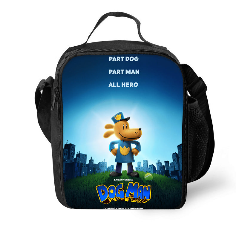 Dog Man Lunch Bag for Boy Kids Thermos Cooler Adults Tote Food Lunch Box