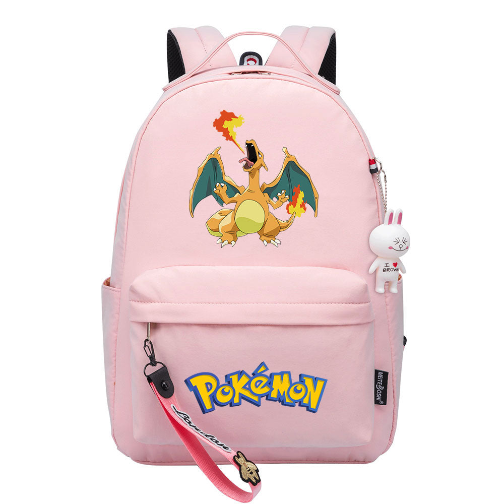 Pokemon Charizard USB Charging Backpack Shoolbag Notebook Bag Gifts for Kids Students