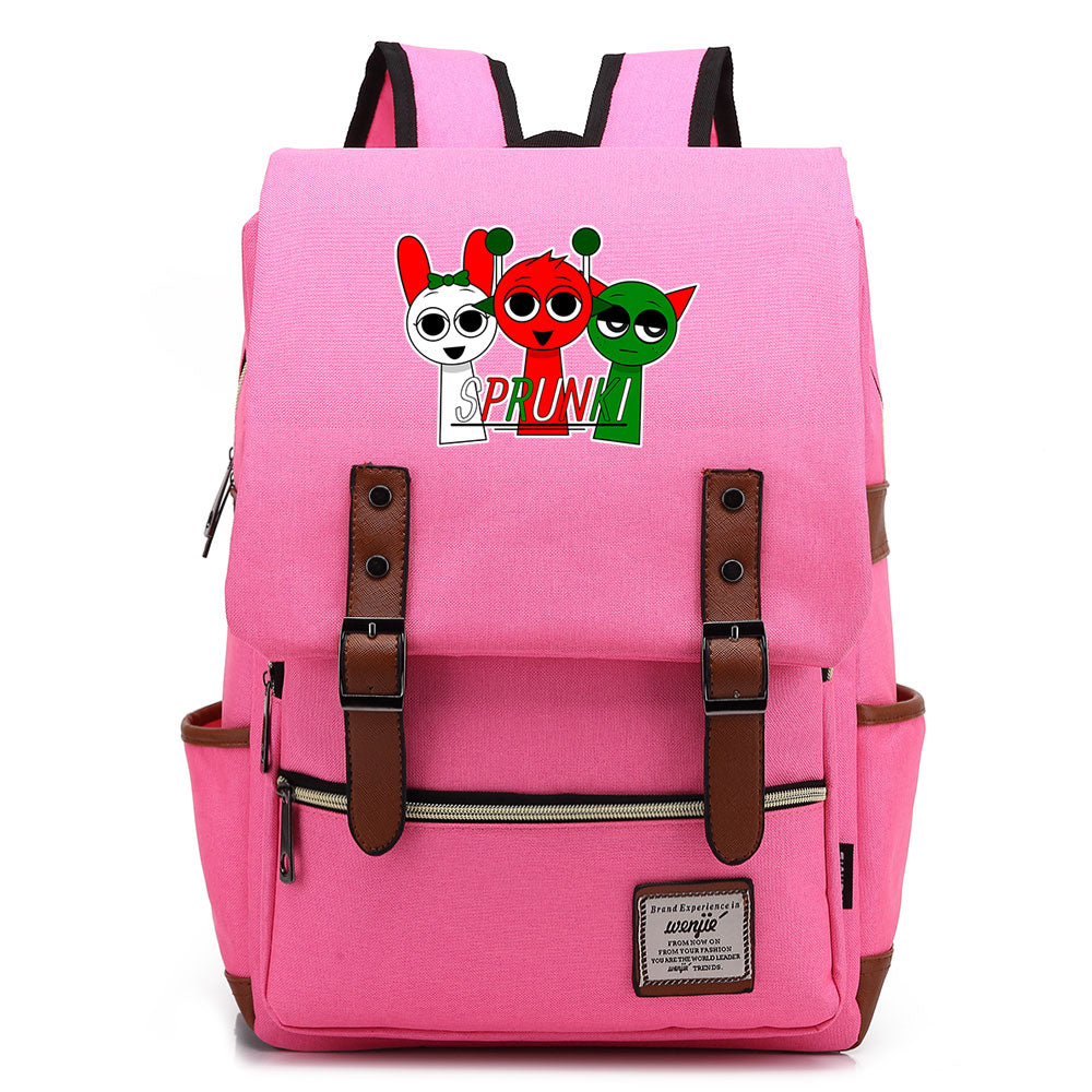Sprunki Cosplay Canvas Travel Backpack School Bag