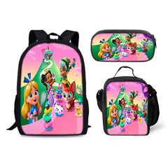 Alices Wonderland Bakery Schoolbag Backpack Lunch Bag Pencil Case 3pcs Set Gift for Kids Students