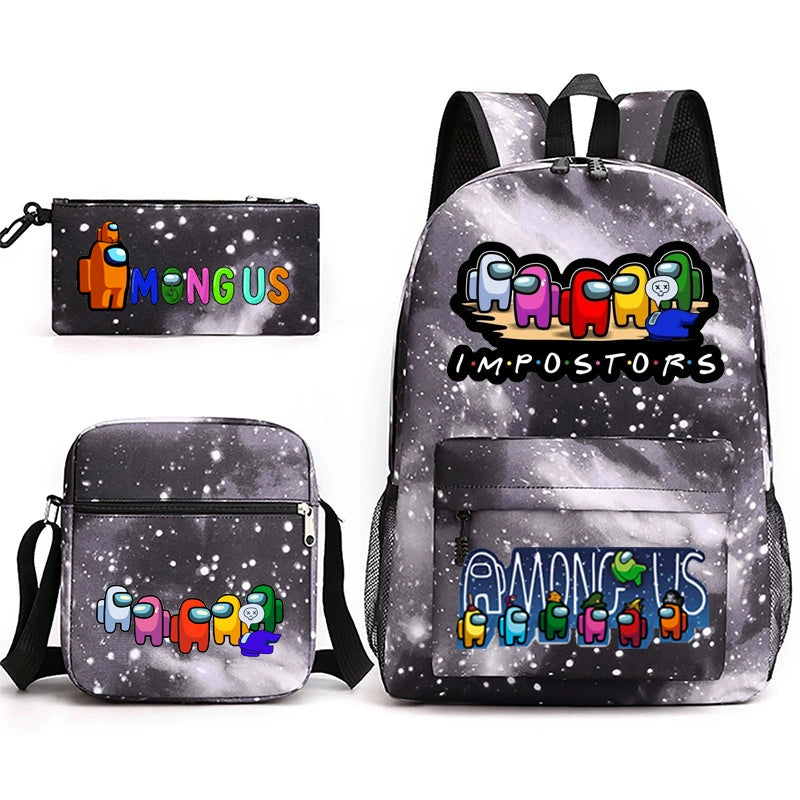 Among Us SchoolBag Backpack Shoulder Bag Book Pencil Bags 3pcs Set