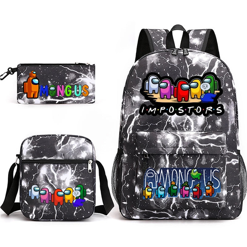 Among Us SchoolBag Backpack Shoulder Bag Book Pencil Bags 3pcs Set