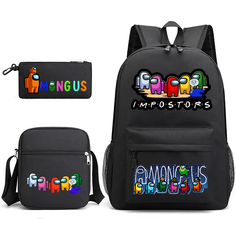 Among Us SchoolBag Backpack Shoulder Bag Book Pencil Bags 3pcs Set