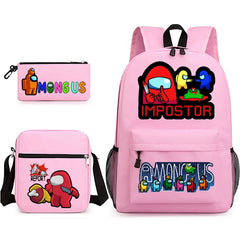 Among Us SchoolBag Backpack Shoulder Bag Book Pencil Bags 3pcs Set