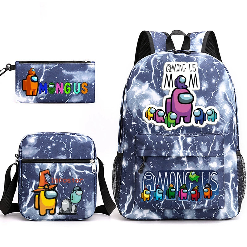 Among Us SchoolBag Backpack Shoulder Bag Book Pencil Bags 3pcs Set