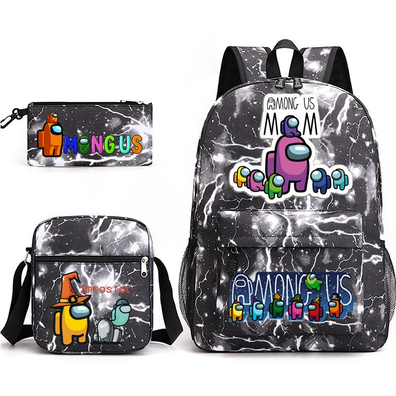 Among Us SchoolBag Backpack Shoulder Bag Book Pencil Bags 3pcs Set