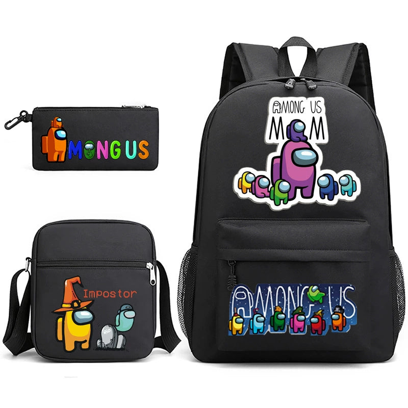 Among Us SchoolBag Backpack Shoulder Bag Book Pencil Bags 3pcs Set